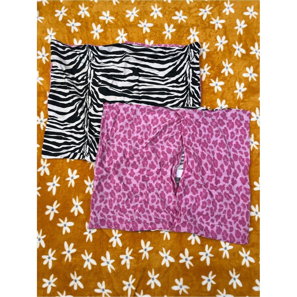 Almost Vintage Zebra Print Pink Leopard Print Shams Standard Pillowcases Y2k